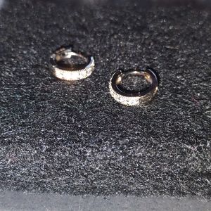 925 silver hoop accent earrings